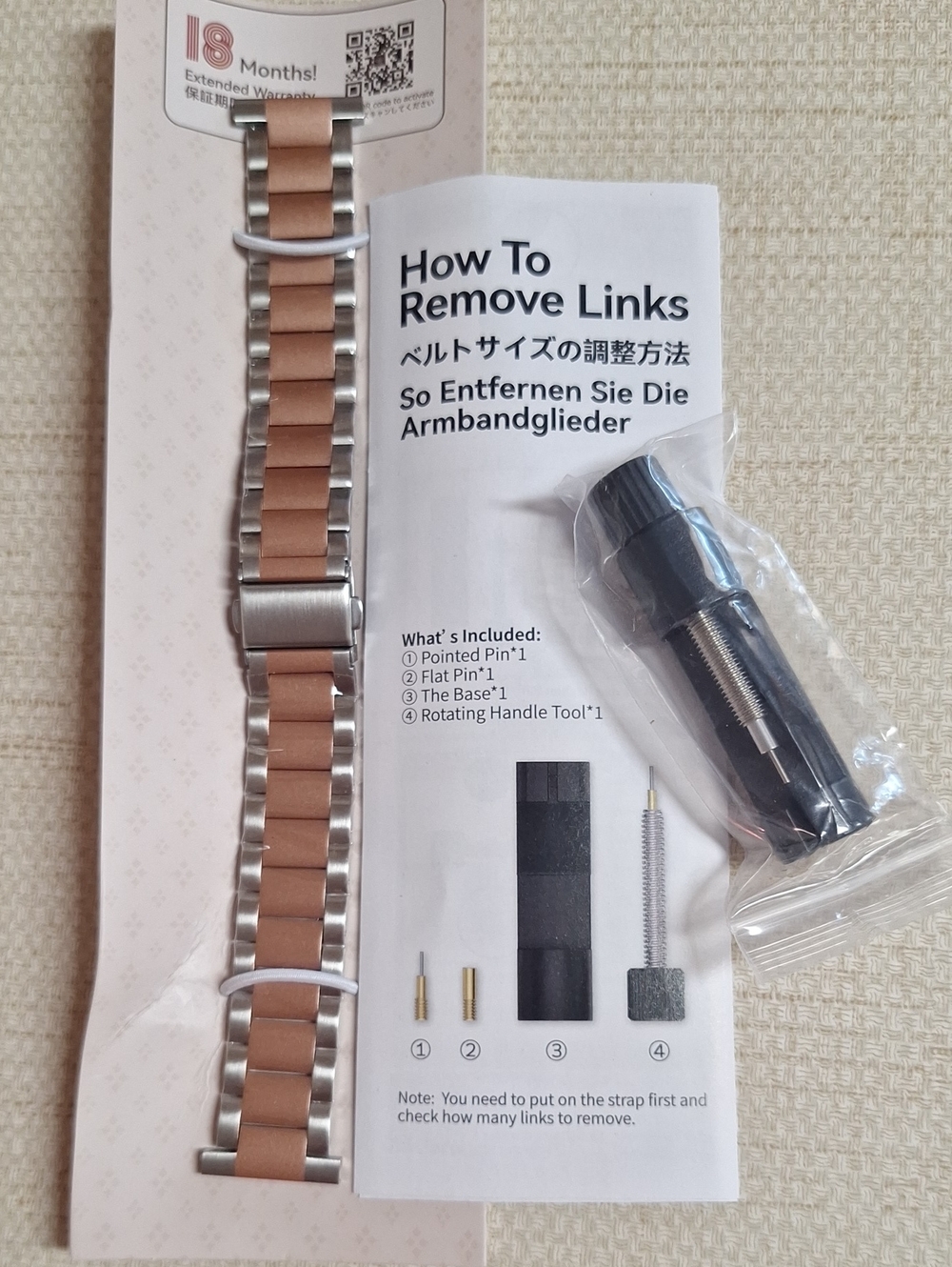 FitBit  Metal Watch Band - Copper Rose and Silver